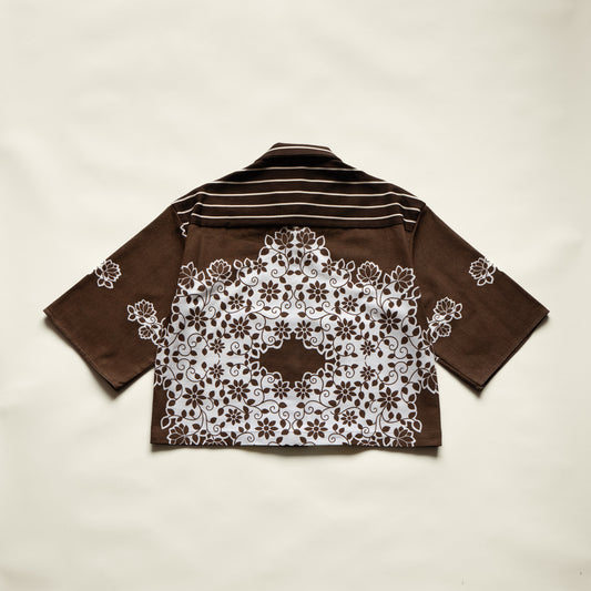 Trellick Pocket Shirt in Brown Stripe