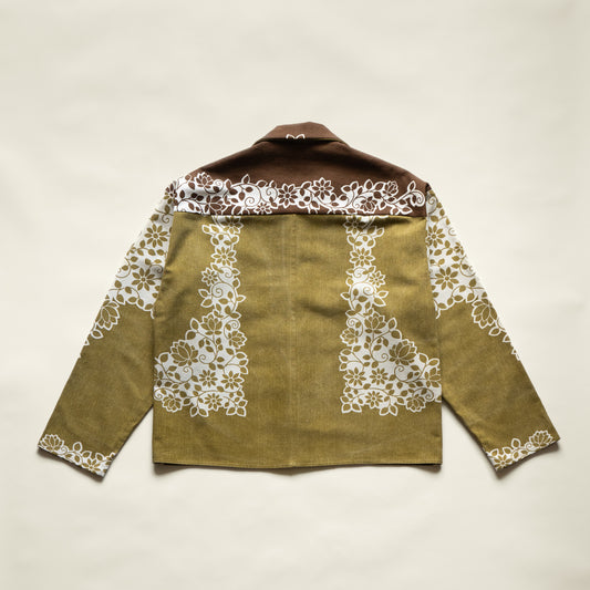 Brunswick Shirt in Olive and Brown Floral