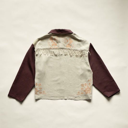 Brunswick Shirt in Embroidered Linen Mix