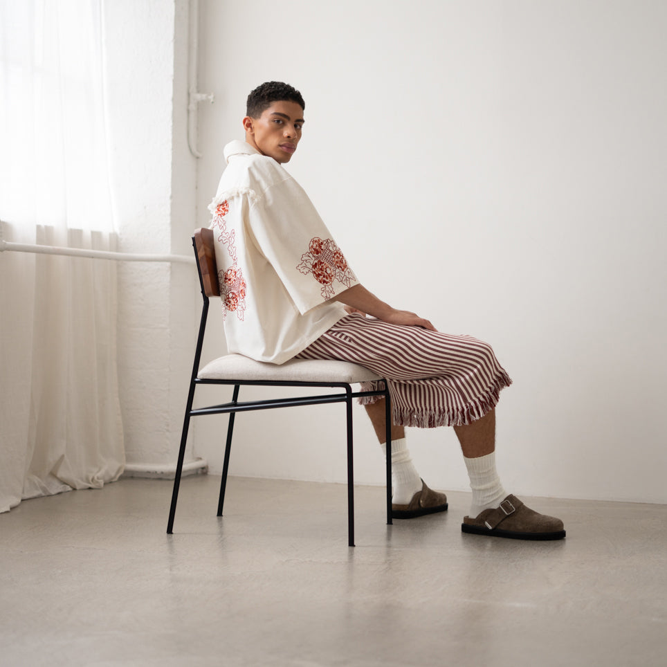 Trellick Shirt in Burgundy Floral