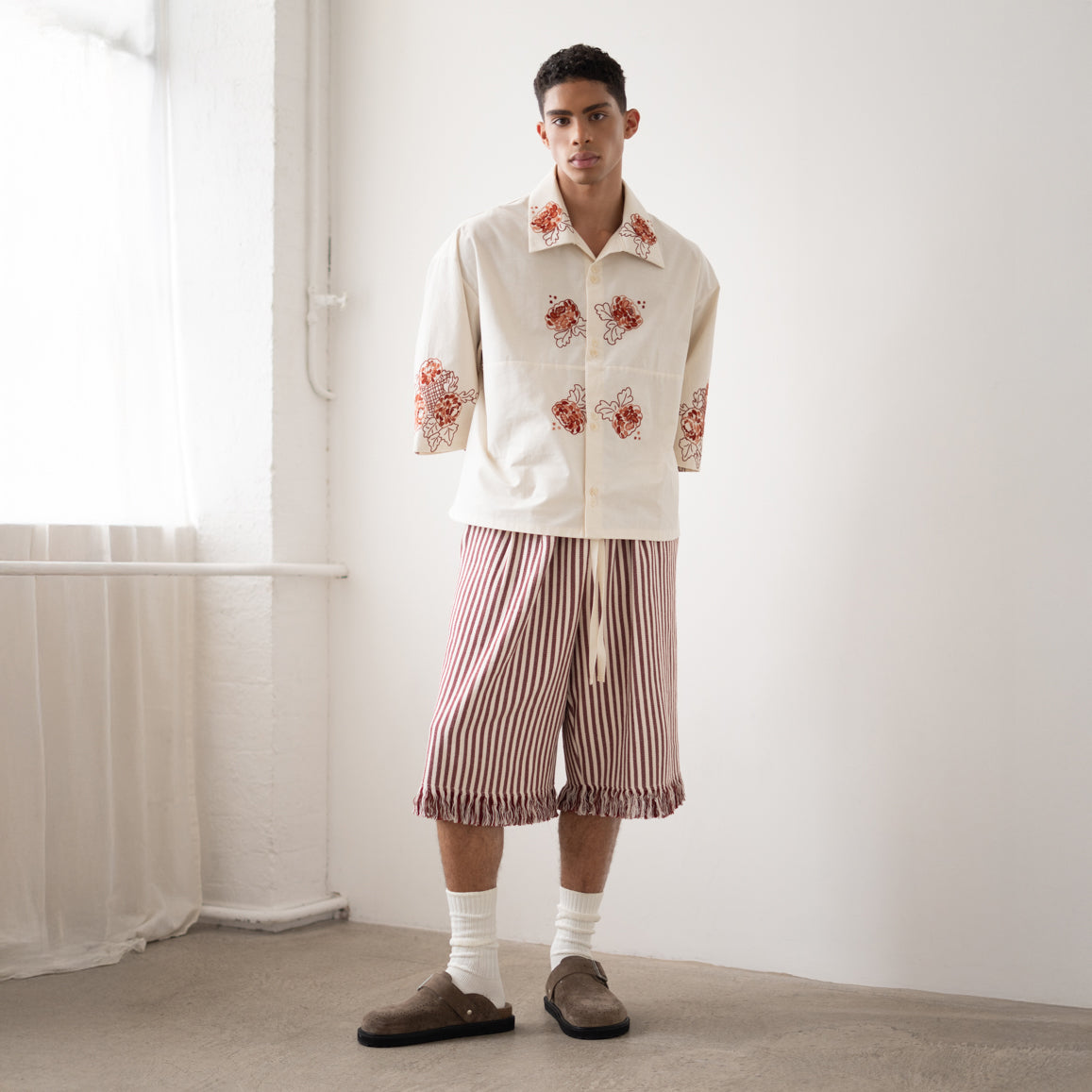 Trellick Shirt in Burgundy Floral