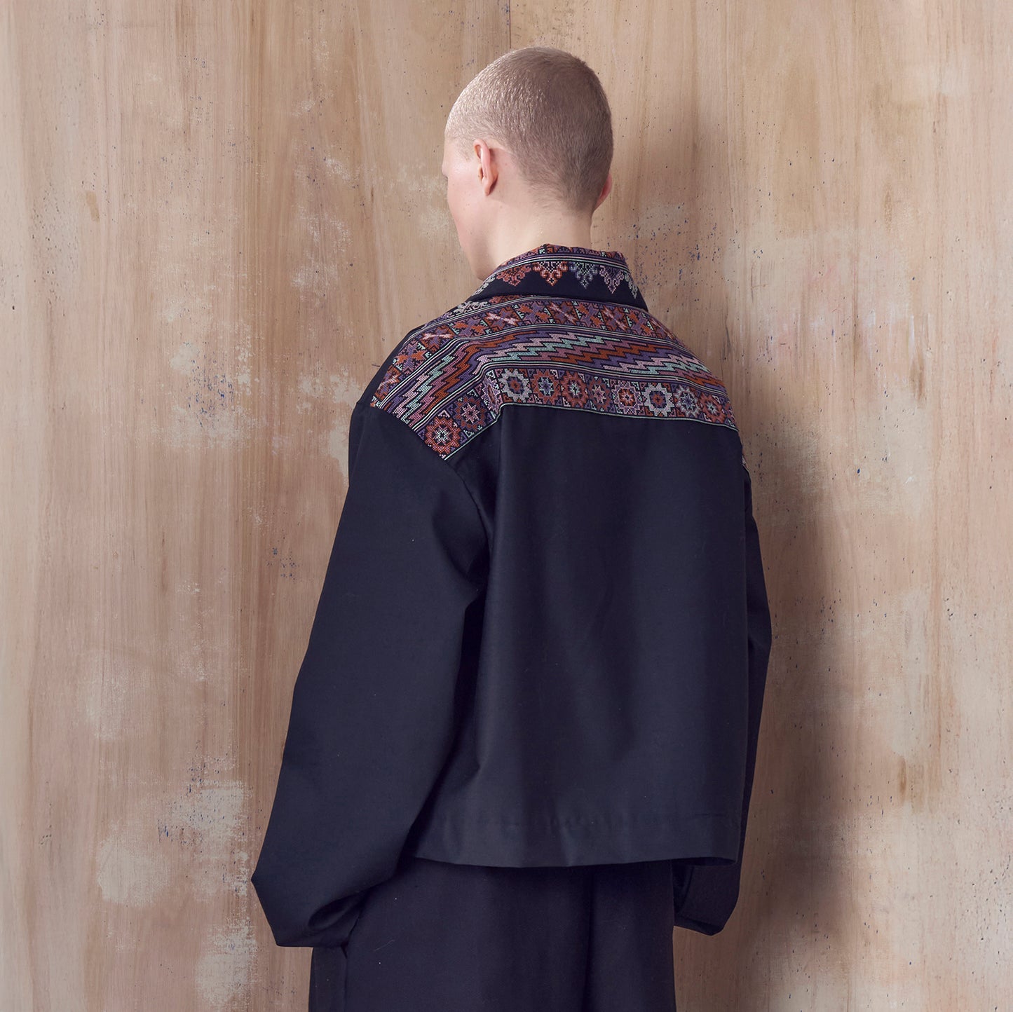 Clifton Shacket in Black Embroidery