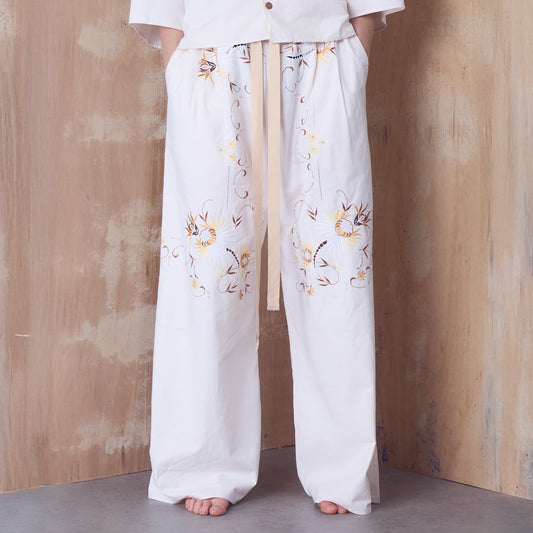 Ainsworth Trouser in Embroidered Floral Cotton