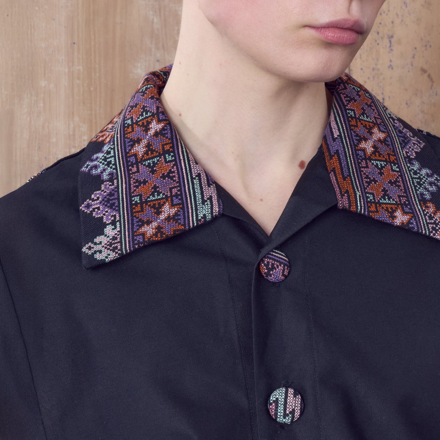 Clifton Shacket in Black Embroidery