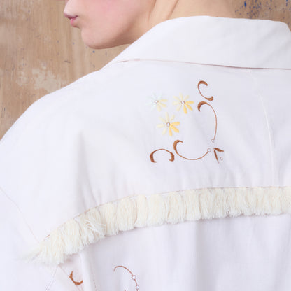 Trellick Shirt in Embroidered Floral Cotton