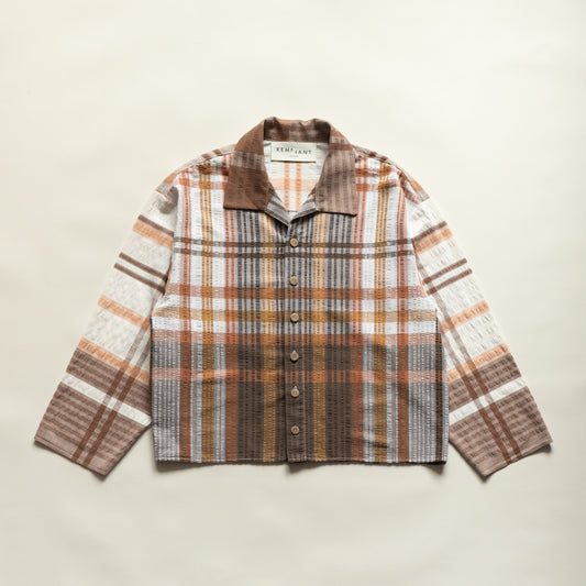 Brunswick Shirt in Brown Seersucker