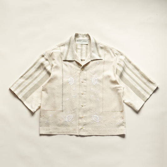 Trellick Shirt in Embroidered Linen