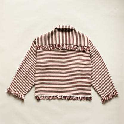 Brunswick Shirt in Burgundy Stripe