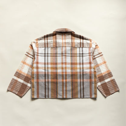 Brunswick Shirt in Brown Seersucker