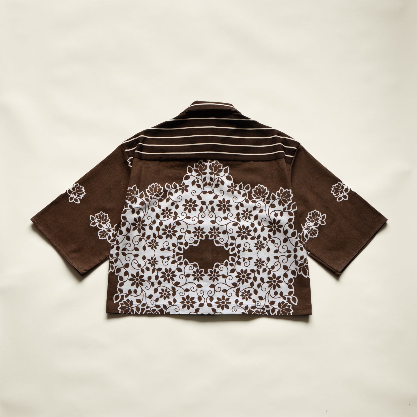 Trellick Pocket Shirt in Brown Stripe