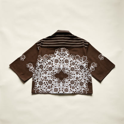 Trellick Pocket Shirt in Brown Stripe