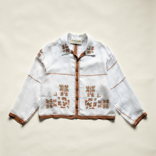 Brunswick Shirt in Embroidered Cheesecloth