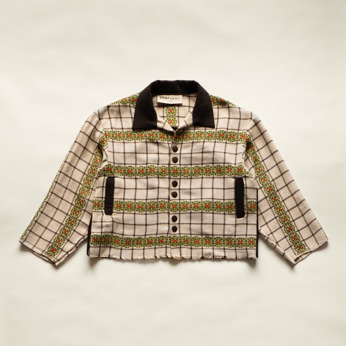 Brunel Shacket in Beige Blanket Check