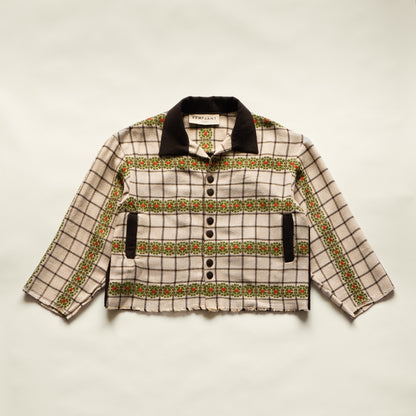 Brunel Shacket in Beige Blanket Check