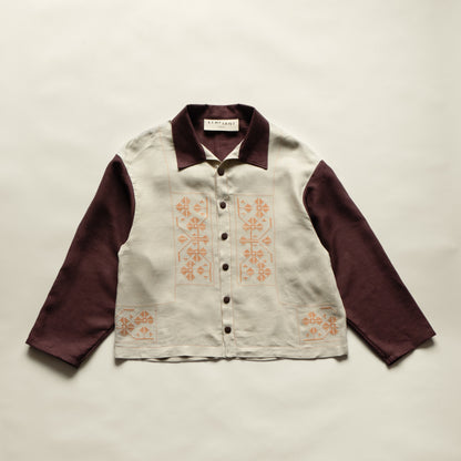 Brunswick Shirt in Embroidered Linen Mix