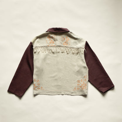 Brunswick Shirt in Embroidered Linen Mix