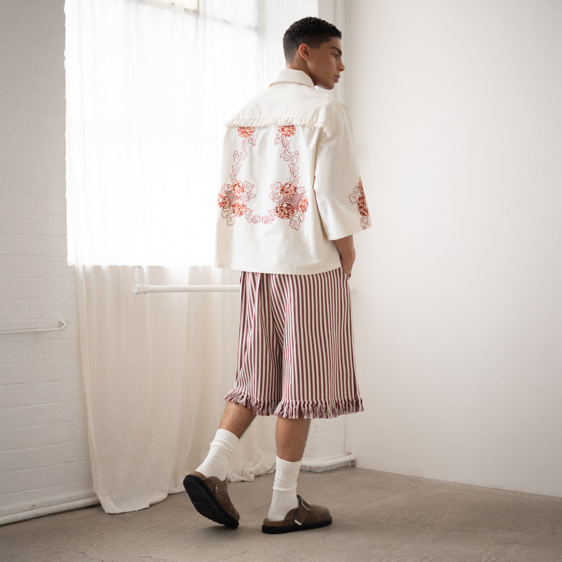 Trellick Shirt in Burgundy Floral