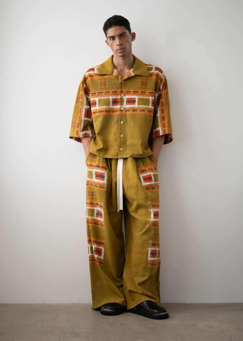 Trellick Shirt in Olive Geo