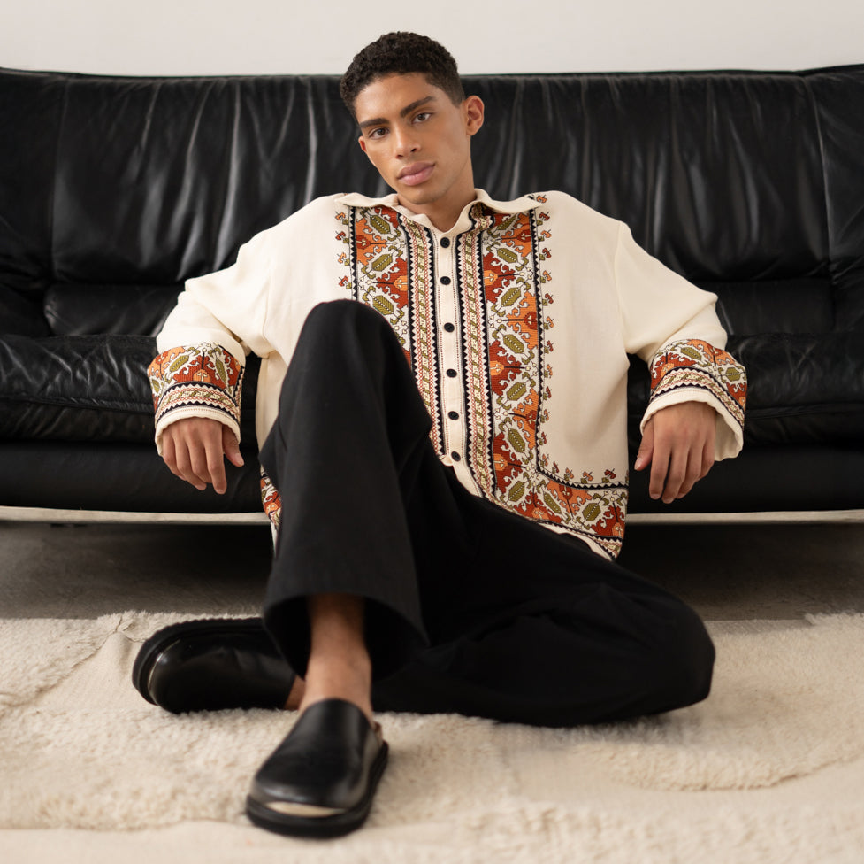 Brunswick Shirt in Geo Embroidery