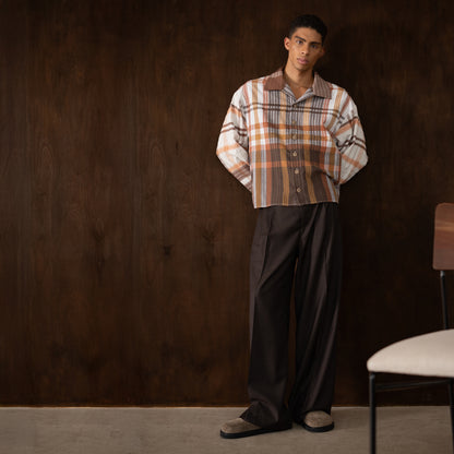 Brunswick Shirt in Brown Seersucker