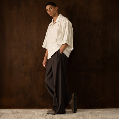 Trellick Shirt in Embroidered Linen
