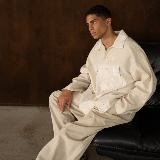 Southbank Shirt in Embroidered Linen