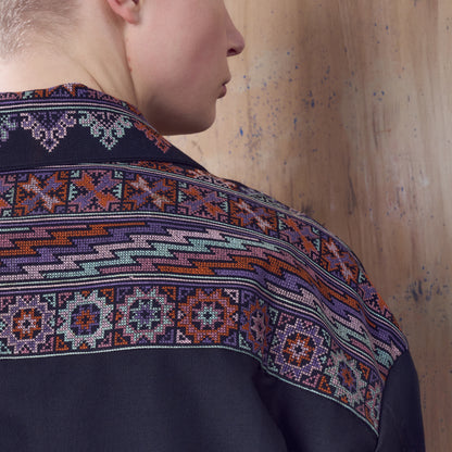 Clifton Shacket in Black Embroidery