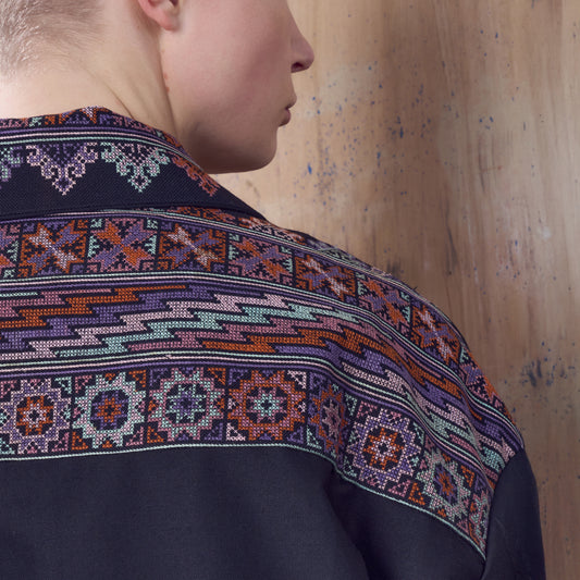 Clifton Shacket in Black Embroidery