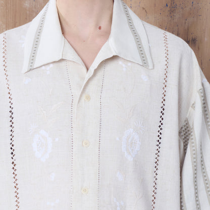 Trellick Shirt in Embroidered Linen