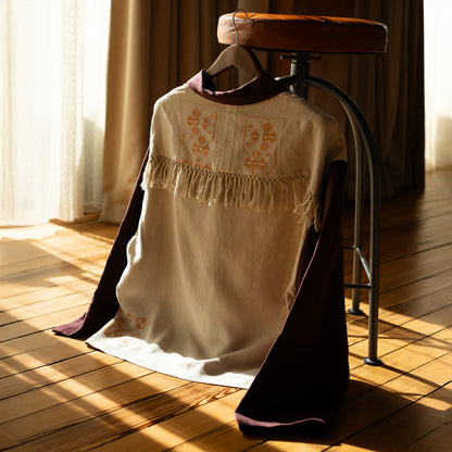 Brunswick Shirt in Embroidered Linen Mix