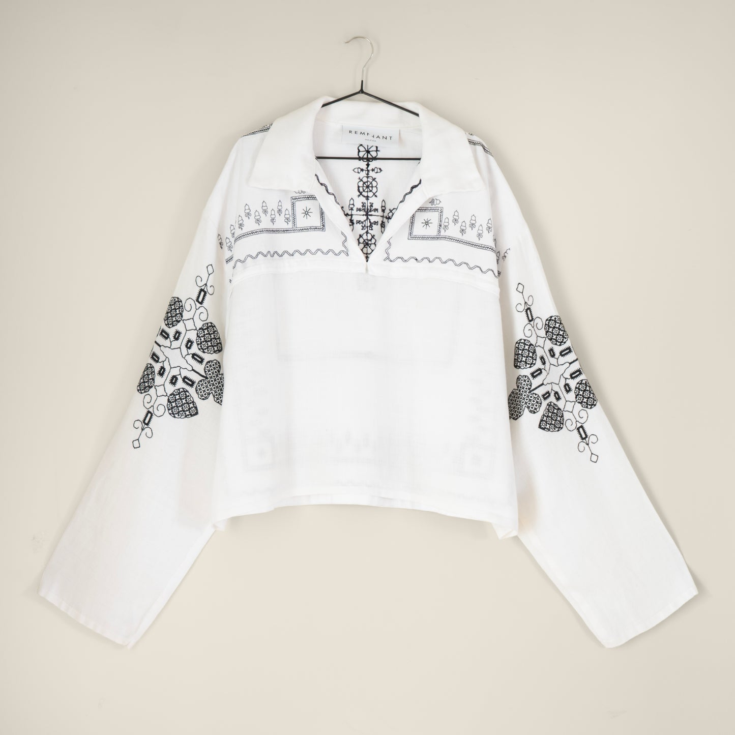 Balfron Polo in Monochrome Embroidery