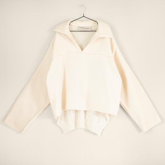 Balfron Polo in Cream Knit