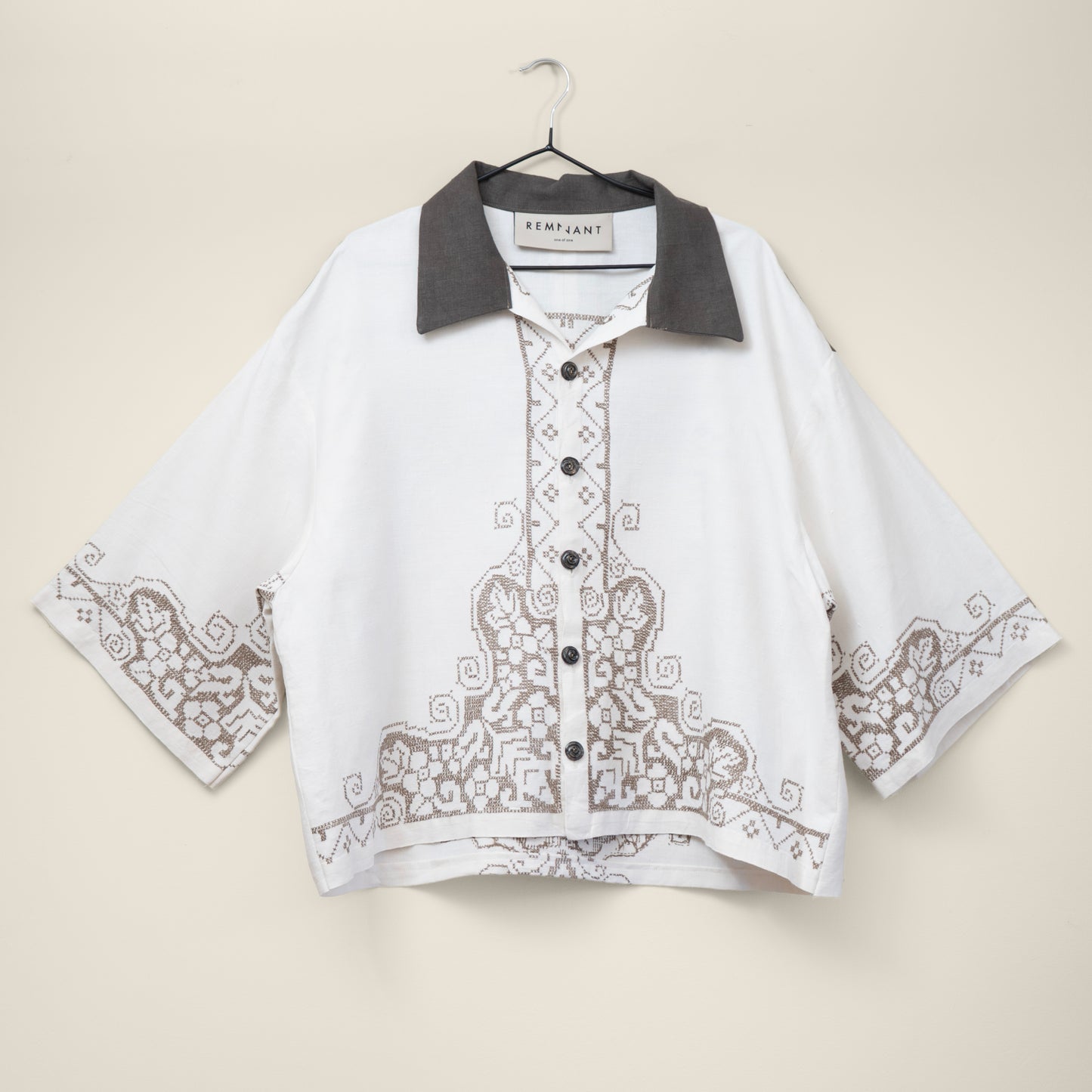 Trellick Shirt in Swedish Cross Stitch
