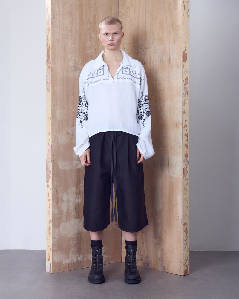 Balfron Polo in Monochrome Embroidery