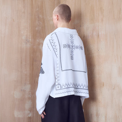 Balfron Polo in Monochrome Embroidery