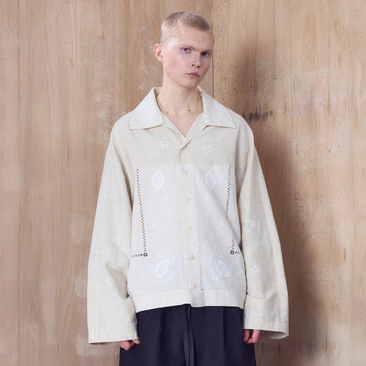 Southbank Shirt in Embroidered Linen