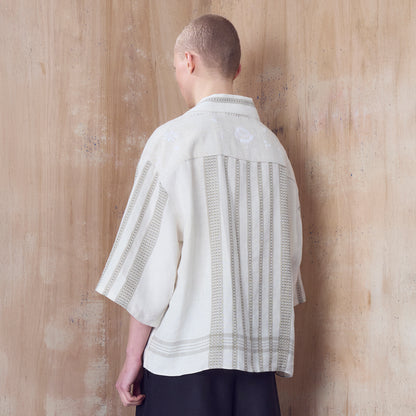 Trellick Shirt in Embroidered Linen
